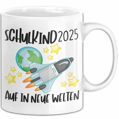 Produktbild von Trendation - Schulkind 2022 Einschulung Mädchen Junge Geschenk Schultüte Tasse Schulstart 1 Schultag Schuleinführung Schulanfang Geschenkidee Lustig (Weiß)