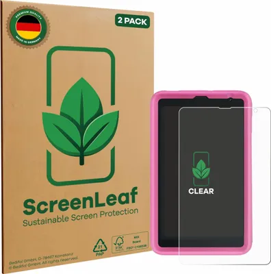 Produktbild von 2x ScreenLeaf Schutzfolie für Blackview Tab 6 Kids nachhaltiger Displayschutz Display Schutz Folie Klar Transparent