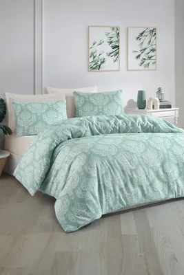 Produktbild von L'Essentiel Linge de Maison, Doppel-Bettbezug-Set (DE), Post - Water Green, 65 % BAUMWOLLE / 35 % POLYESTER, Wassergrün, 200 x 200 cm