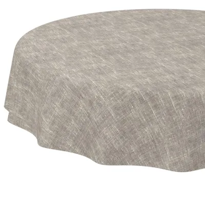 Tischdecke abwischbar in Grau mit Leinendesign 140 x 140 cm Schnittkante, Hauptbild