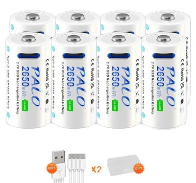 Imagen del producto de Batería de iones de litio, capacidad de 2650 mWh, 1500 ciclos de carga, 8 unidades