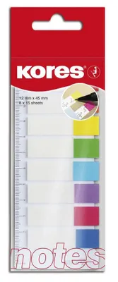 Zdjęcie produktu dla Kores Pagemarker - Folia, 12 x 45 mm, 8 x 15 arkuszy