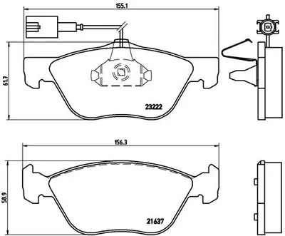 Produktbild von Brembo Bremsbelagsatz, Scheibenbremse Vorderachse P 23 116
