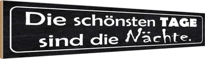 Produktbild von vianmo Holzschild 10x46 cm die schönsten Tage sind Nächte Dekoration
