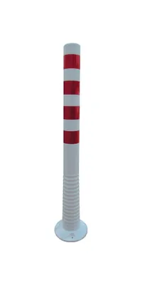 Image de Poteau de blocage TPU blanc/rouge D.80mm à fixer avec matériel de fixation H.1000mm