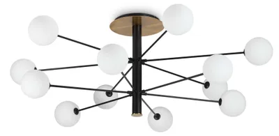 Produktbild von Deckenleuchte Industrial-Minimal Cosmopolitan Metall Schwarz 12 Lichter G9 3W 3000K