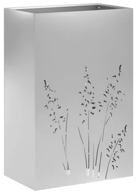 Obrázek produktu pro Zahradní květináč, stříbrná barva, 50 x 30 x 75 cm, pozinkovaná ocel