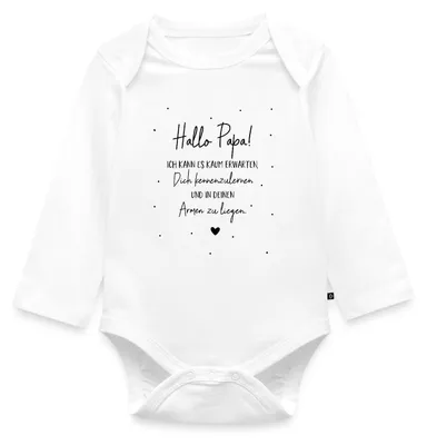 Produktbild von Spreadshirt Hallo Papa Geschenk Werdender Vater Tages Baby Body Langarm, 68 (3-6 M.), Weiß