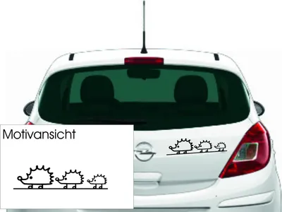 Produktbild von KFZ-Aufkleber, Igel, Igelgruppe, Tiermotiv / Autoaufkleber nice