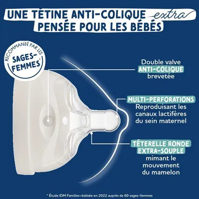 Image de Biberon, DODIE, anti-colique, 330 ml, tétine multi-perforée, biomimétique, +6 mois, débit 3, rose
