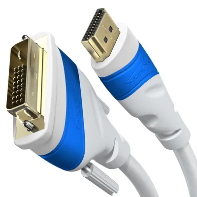 Immagine prodotto di Cavo adattatore HDMI-DVI KabelDirekt, 5 m, bidirezionale, bianco