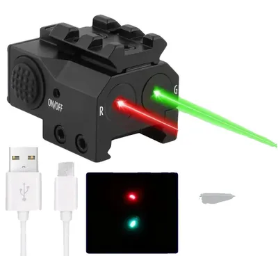 Obrázek produktu pro Laserový zaměřovač, kompatibilní s lištou Picatinny, dobíjecí, s režimem svítilny, černý
