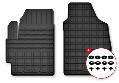 Produktbild von Gummi-Fußmatten Vorne für Lancia Ypsilon III 2011- (Schrägheck) – 2-tlg, Schwarz, Semi-Universal, angepasst – Wielganizator Semi-Universal
