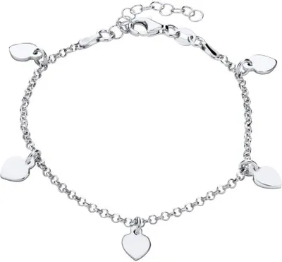 Produktbild von 925er Silber Armband mit Herzanhängern von Unique