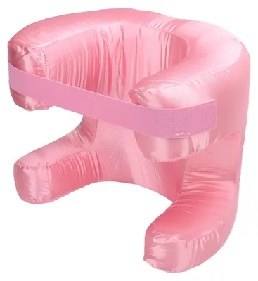 Image de Coussin ergonomique en forme de visage, en soie, avec mousse à mémoire de forme, offrant un confort doux. Idéal pour les personnes dormant sur le dos. Couleur : rose