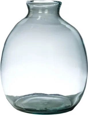 Produktbild von INNA-Glas Flaschenvase NERRASITA aus Glas, mit Rillen, recycelt, klar, 26,5 cm, Ø 23,5 cm - Vase transparent