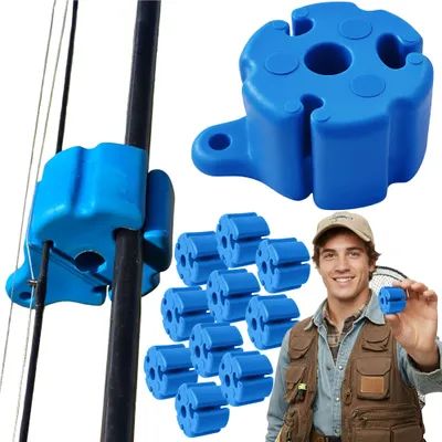 Immagine prodotto di Portacanna con palline in silicone READY Canna da pesca per il fissaggio dell'attrezzatura Cinghia da cintura Confezione di cinture Portacanna blu 10 pezzi