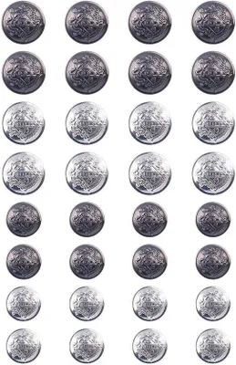 Image de Boutons ronds en métal - accessoires décoratifs pour vêtements - 32 pièces