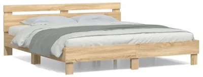 Produktbild von vidaXL Bettgestell mit Kopfteil Sonoma-Eiche 180x200 cm Holzwerkstoff