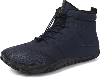 Produktbild von ASKSA Damen Herren Winter Barfussschuhe Wasserdicht Warm Gefuettert rutschfeste Winterstiefel, Blau, Groesse: 37