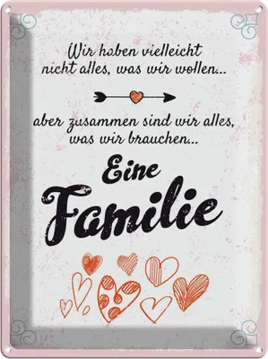 Produktbild von vianmo Blechschild 40x30 cm Familie Zusammen sind wir alles Freunde