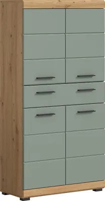 Produktbild von Badezimmer Midischrank, 74 cm breit, in Artisan Eiche mit Salbei - SIROCO-158
