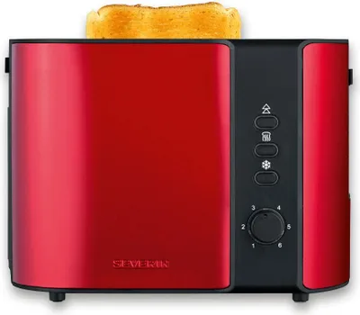 Produktbild von SEVERIN Automatik-Toaster AT 2217  aus Kunststoff, metallicrot Toaster Toaster Toaster 2 Scheiben Toaster Mit Brötchenaufsatz Toaster Edelstahl