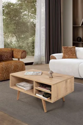 Obrázok produktu pre Skye Decor, kvalitný konferenčný stolík (3 časti) v prevedení Sapphire Oak, 100% melamín | 12345