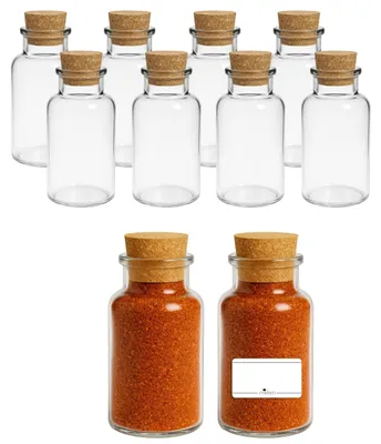 Immagine prodotto di Omgoods - Set di 10 bicchieri da laboratorio da 300 ml con tappo di sughero ed etichette