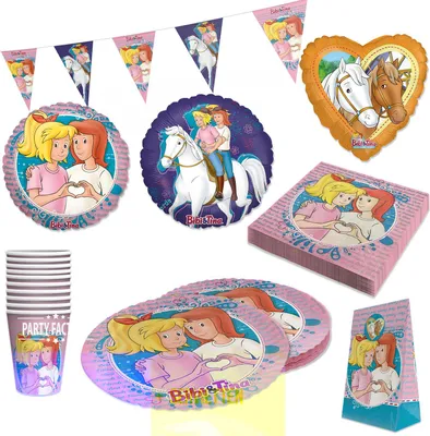 Produktbild von Bibi & Tina 57-tlg. Set - Geburtstag Party Deko mit Ballons Wimpel Geschenktüten