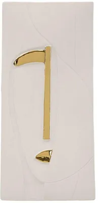 Obrázok produktu pre Nástenná dekorácia Nairobi 23,5 x 49,5 x 6,5 cm Keramika Biela Zlatá