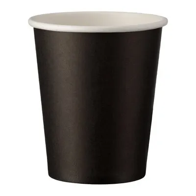 Produktbild von 100x Heiß- und Kaltgetränkebecher schwarz Pappe beschichtet 200 ml 270ml