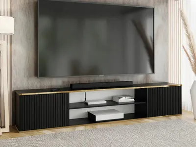 Produktbild von KierMoebel Tv Schrank ICO 4, Modern Lowboard Schwarz 206,4x42x38,8 cm