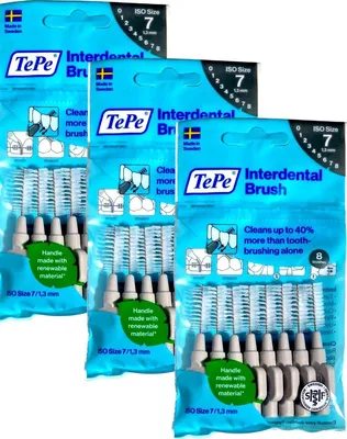 Produktbild von 3x8 TePe Original Interdentalbürsten - 1,3 mm grau