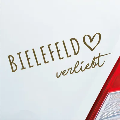 Produktbild von Auto Aufkleber Bielefeld verliebt Herz Stadt Heimat Liebe Car 19x7 cm Gold Sticker Heckscheibenaufkleber