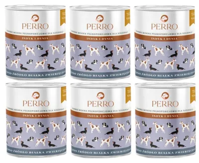 Zdjęcie produktu dla Karma morka dla szczeniąt PERRO Indyk i dynia 6x800 g