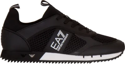 A single black sneaker is shown from the side against a white background.