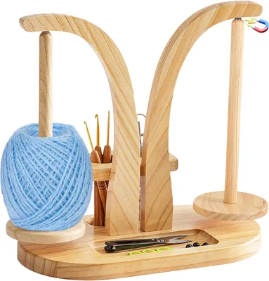 Imagen del producto de Sujetadores magnéticos para lanas, con doble bobina, de madera, para tejer a ganchillo y a dos agujas
