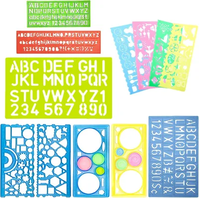 Produktbild von Vorlagen für Kinder, 12-teiliges Set, Kunststoff, Zeichnen und Malen lernen