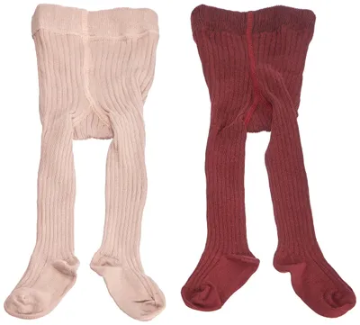 Immagine prodotto di MINYMO - Calze a costine lisce per bambine, confezione da 2, colore Rosa Fumo, taglia 116-122 EU