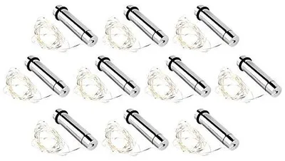 10 Flaschenlampen mit LED-Lichtkette, 195 cm, warmweiß