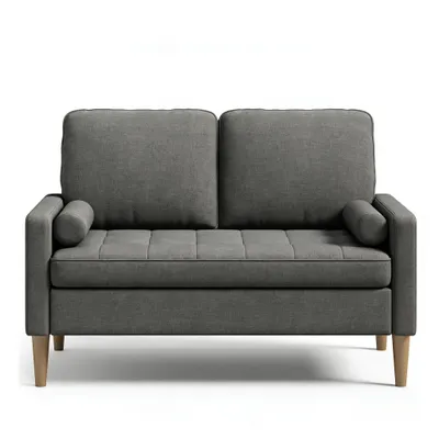 Obrázok produktu pre BEALIFE 2-miestna pohovka 120x75 cm s pružinovým jadrom | Pre malé byty a domáce kancelárie | Svetlošedá/tmavošedá Klasické pohovky | AR38