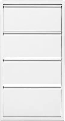 Produktbild von Klapp-Schubladen-Schuhschrank, Aufbewahrungs-Organizer, freistehendes Schuhregal, Wandmontage, Keine Montage (weiß, 4 Schubladen)