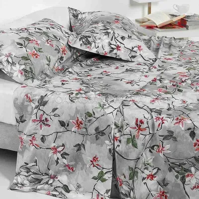 Produktbild von Bettwäsche Set Percale Baumwolle für Doppelbetten Grau