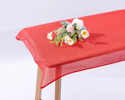 Produktbild von Gartentischdecke Karo Weichschaum 130 x 220 cm - rot