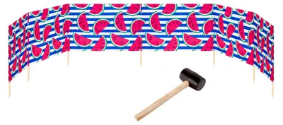 Produktbild von Garronda Strand Windschutz Sichtschutz 8m lang plus Gummihammer GAEX001 (Wassermelone-66, 8 m)