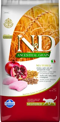Produktbild von N&D Ancestral Grain Futter für den kastrierten Katze Huhn 5 kg