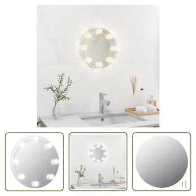 Immagine prodotto di The Living Store Specchio da parete senza cornice con illuminazione a LED vetro rotondo