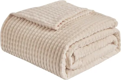 Obrázok produktu pre Fleece deka 230 x 270 cm, béžová, pre pohovku