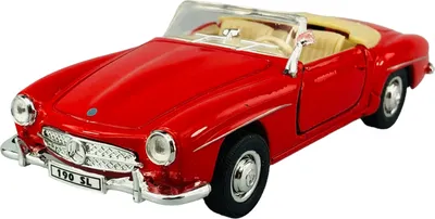 Image de Welly Old Timer 1955 Mercedes-Benz 190SL Rouge  1:34-1:39 Modèle réduit en métal moulé sous pression Neuf dans sa boîte 42311